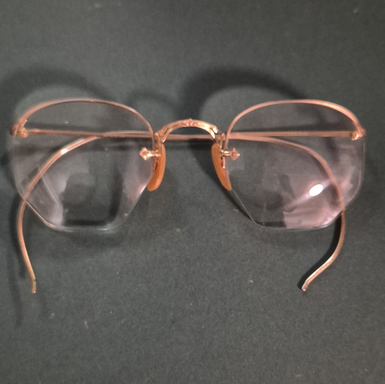 AO Rimless Wire Rim Gold Filled Eyeglasses Art Deco 1940s 1/10-12K GF
