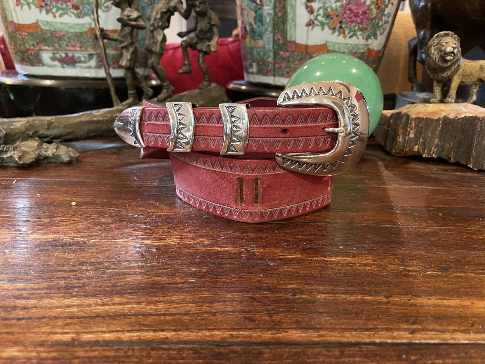 XL 2.25” Horst Schrader Sterling Silver, Belt Buckle 28-29-1.5/8”-1”✅