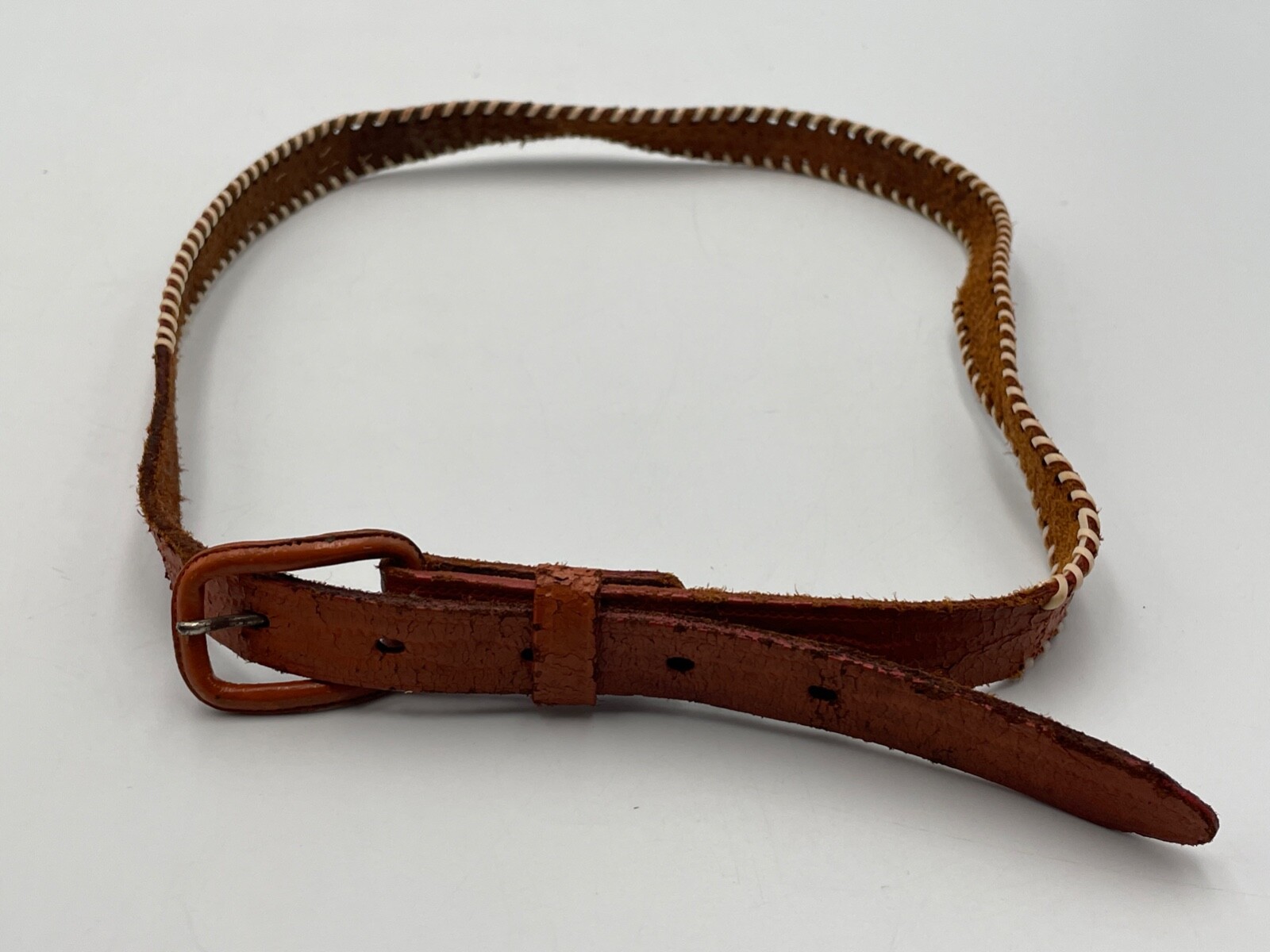Vintage Womens Leather Western Cowgirl Belt 1960s 38” Long Costume
