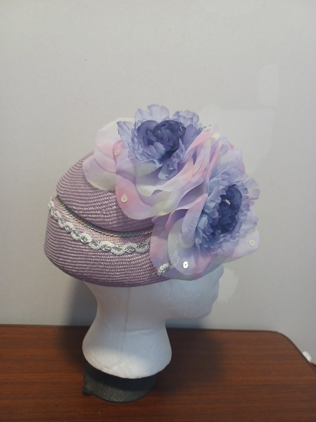 Vintage 1980s 1990s Mr. John Classic Purple Blue Turned Under Brim Hat