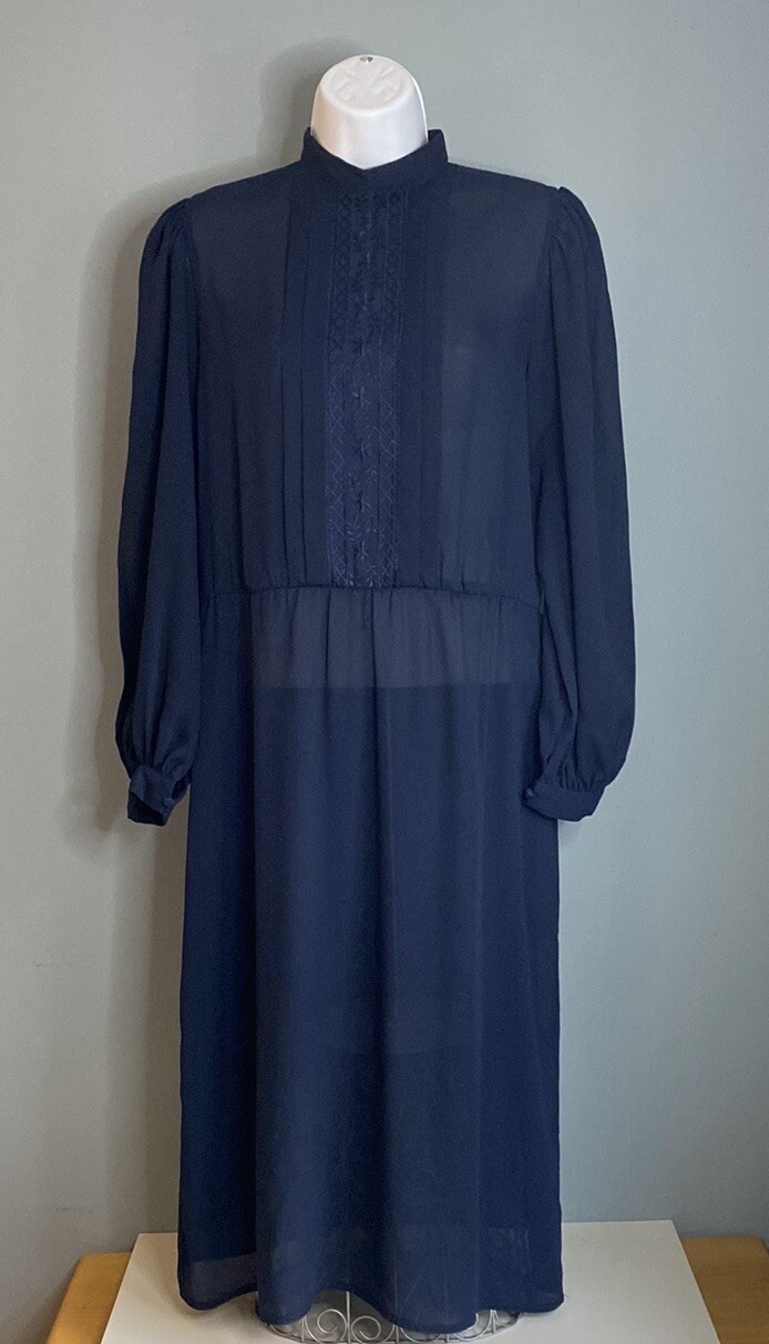 Vintage Bits & Pieces dress Sheer navy blue 6
