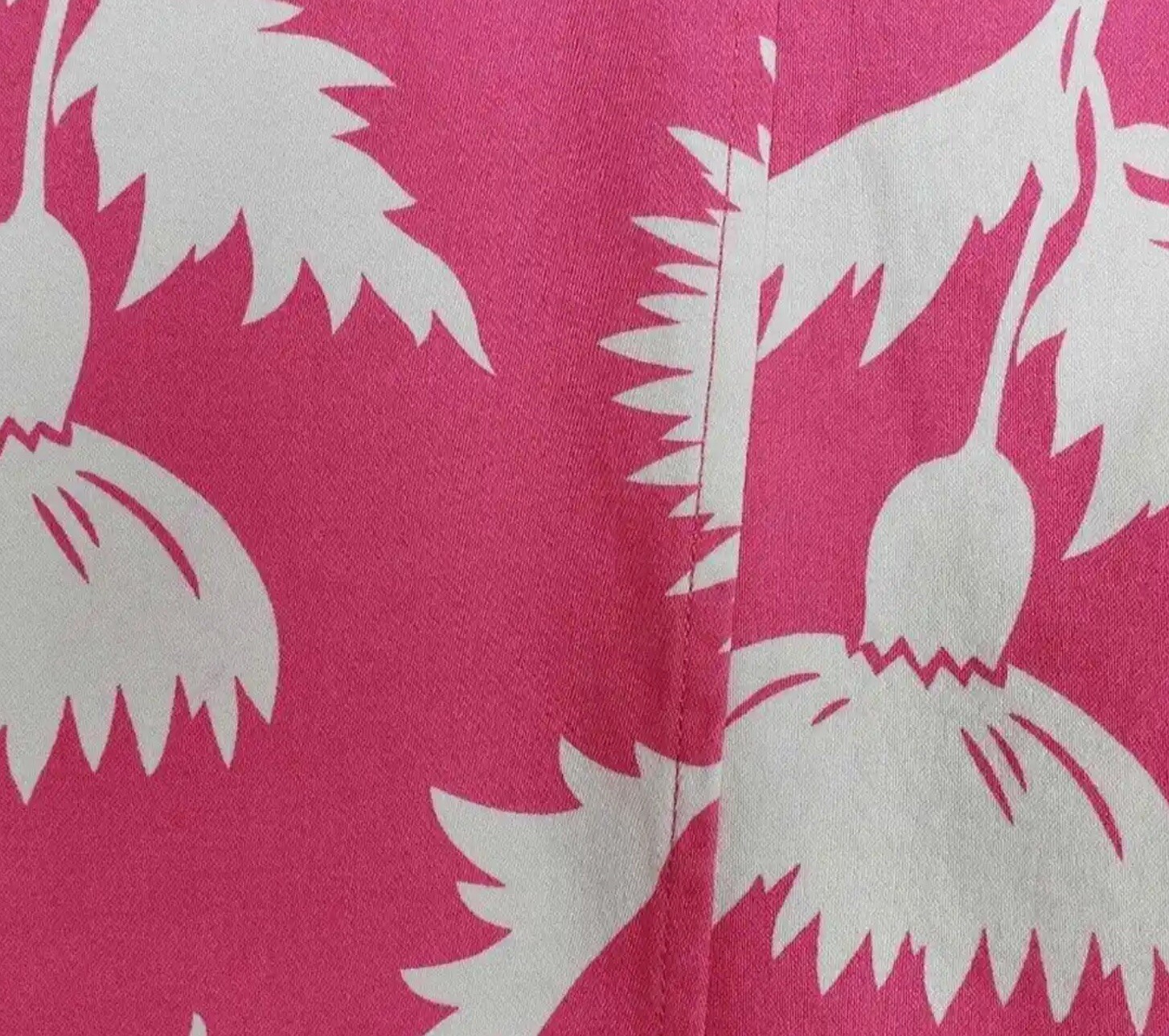 70’s Style Blazer Hot Pink and White Hawaiian Floral Womens Size Large