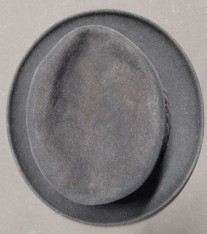 NEW WORLD HATTERS 100% GENUINE FUR BLACK SZ 7 OR 56 FEDORA