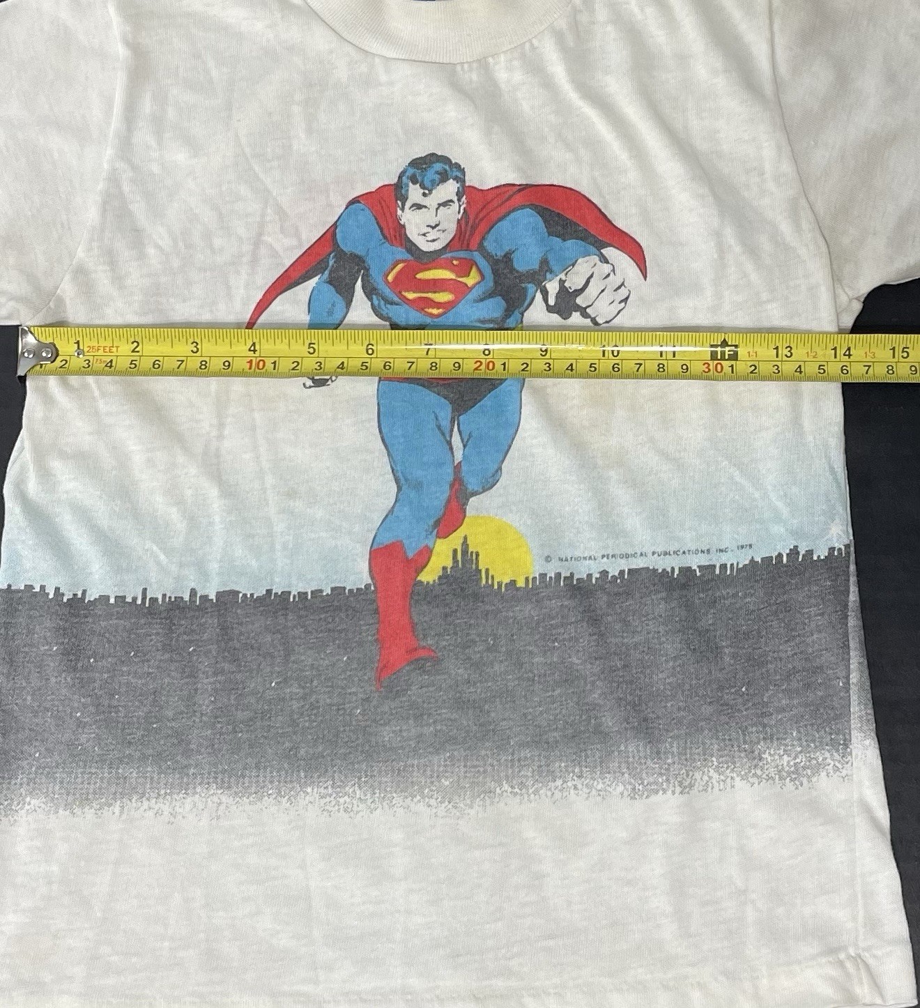 Vintage RARE 1975 Superman 2 Sided Toddler Kids Shirt Size 14- Made In USA