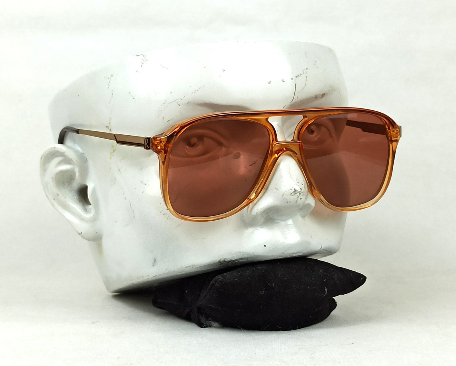RARE Raffaello arte italiana Vintage 70s Diplomat Amber Transparent Sunglasses