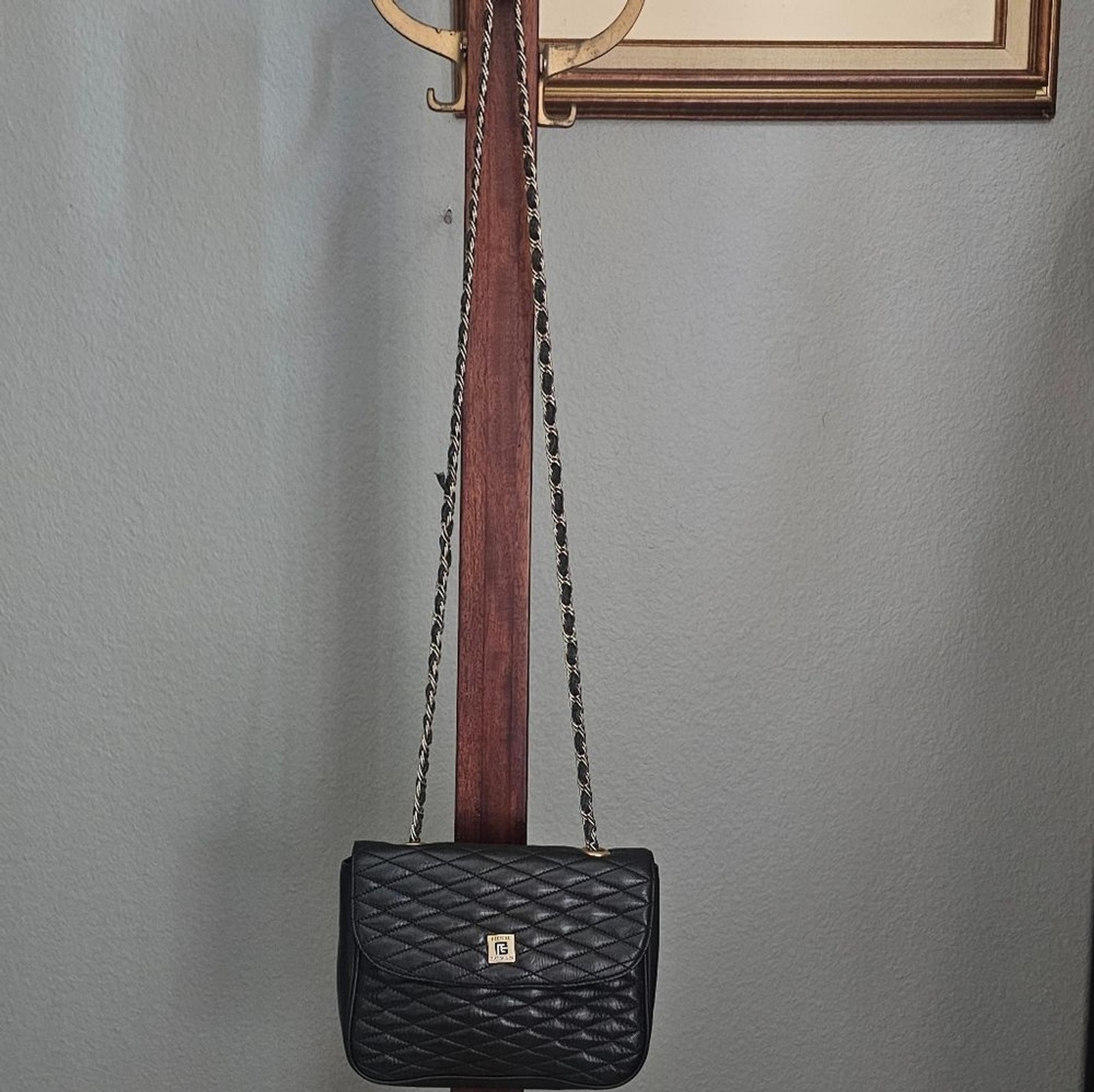 Vintage Pierre Balmain Black Quilted Leather Chain Bag