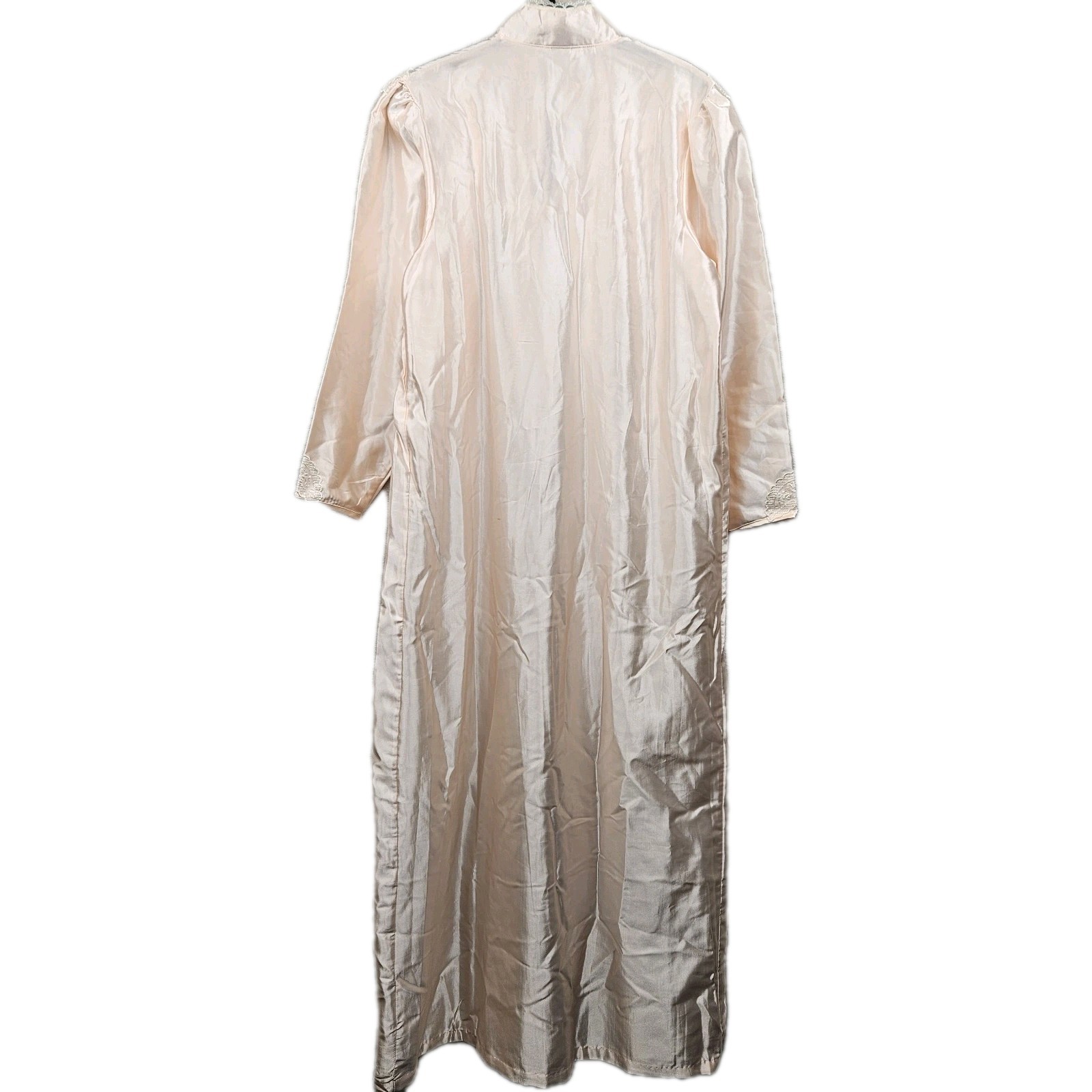 Vintage Ilise Stevens Long Nightgown Womens M Pale Pink Victorian Lace Feminine