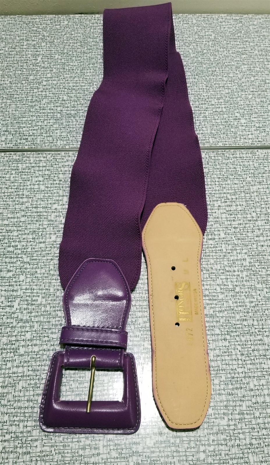 Vintage HONORS Accessories Wide Stretch BELT Purple Size Medium Large