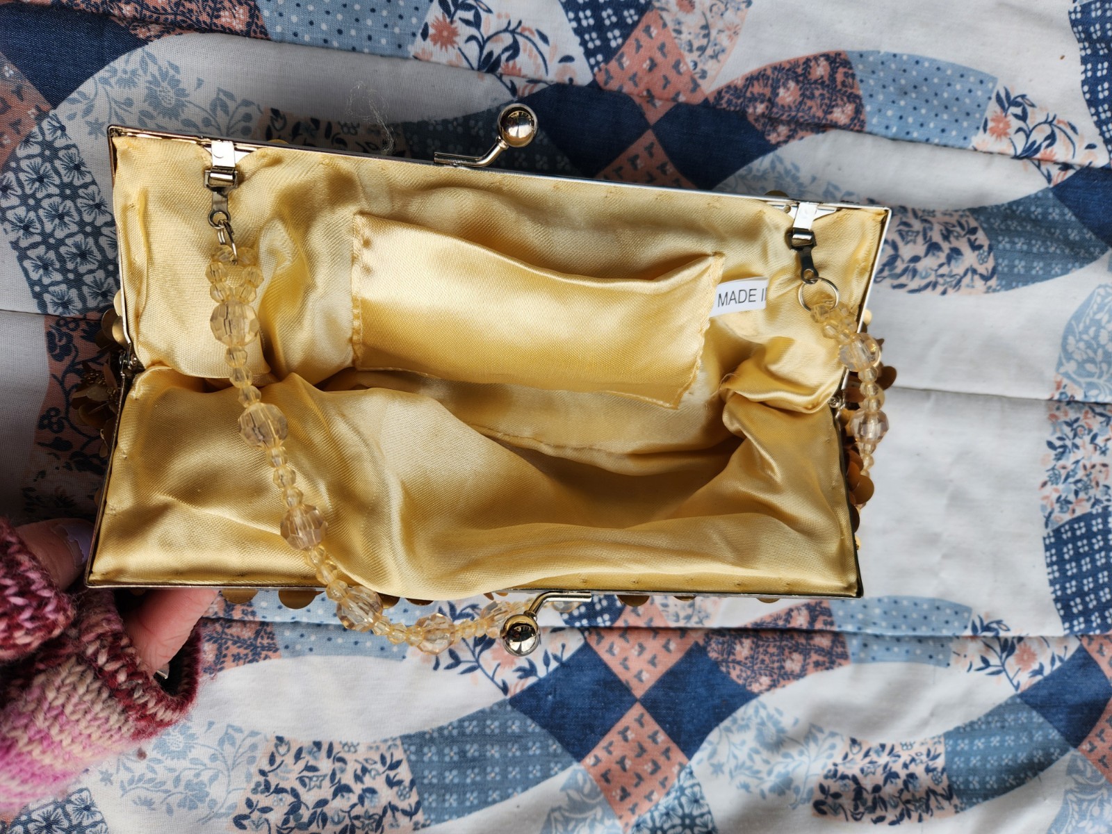 Vintage Gold Sequin Evening Clutch New Year’s Eve Party