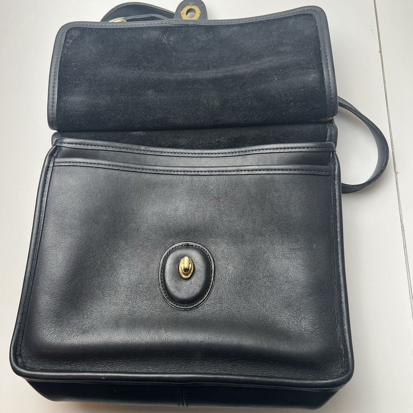 Vintage Black Coach Willis Bag 9927 Crossbody & Top Handle Purse Loose Stitching