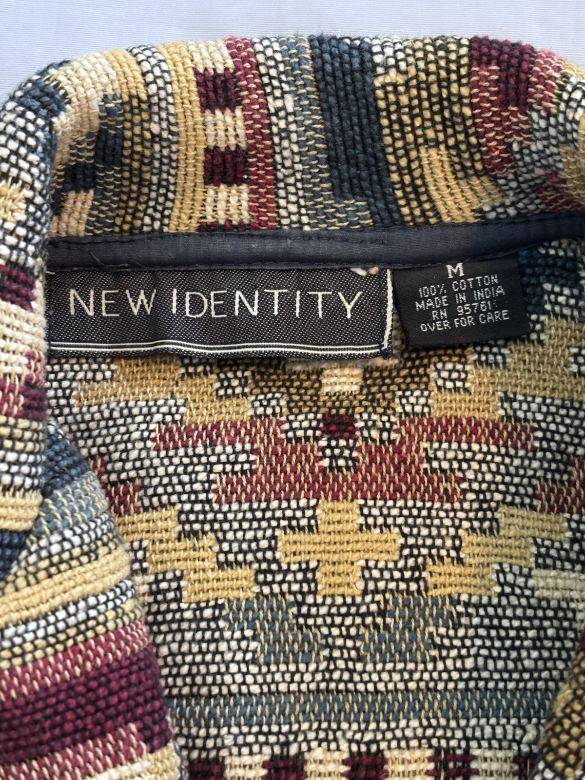 Vintage 90s New Identity Aztec Southwestern Coat with Shoulder Pads Medium