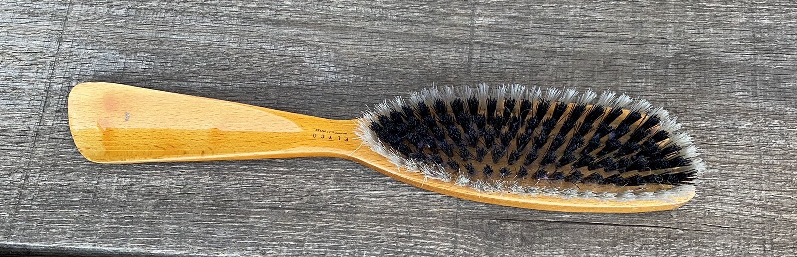 Vintage Elyco Shoe Horn & Brush Combo Made In West Germany Superior Wood 12-inch
